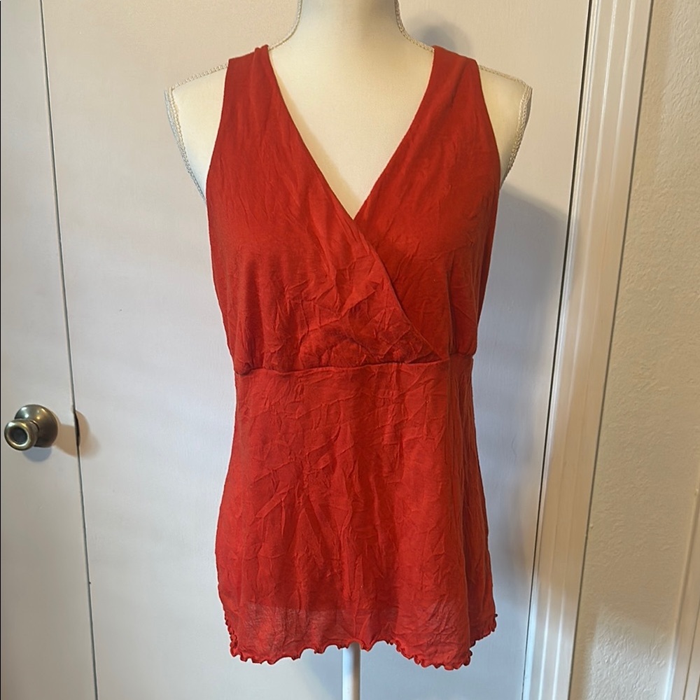 Women's Orange Sleeveless Top